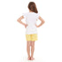Girls summer pajama set Rise & Shine t-shirt + Pastel Yellow shorts